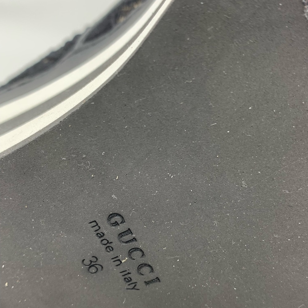 Gucci Black Sylvie Peggy Platform  Sneakers Size 36 - Picture 11 of 13